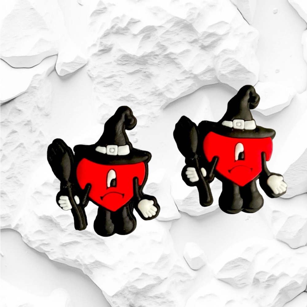 Bad Bunny Heart Witch Shoe Charms